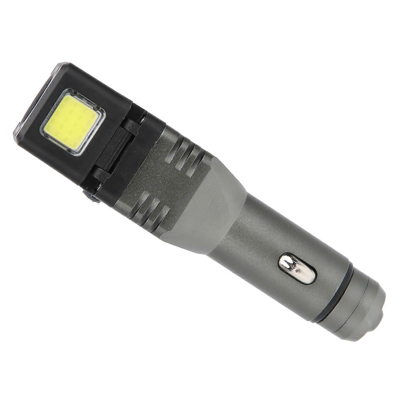 XPG+COB Flashlight Foldable Car Rechargeable Handheld Torch with Magnet Emergency Hammer