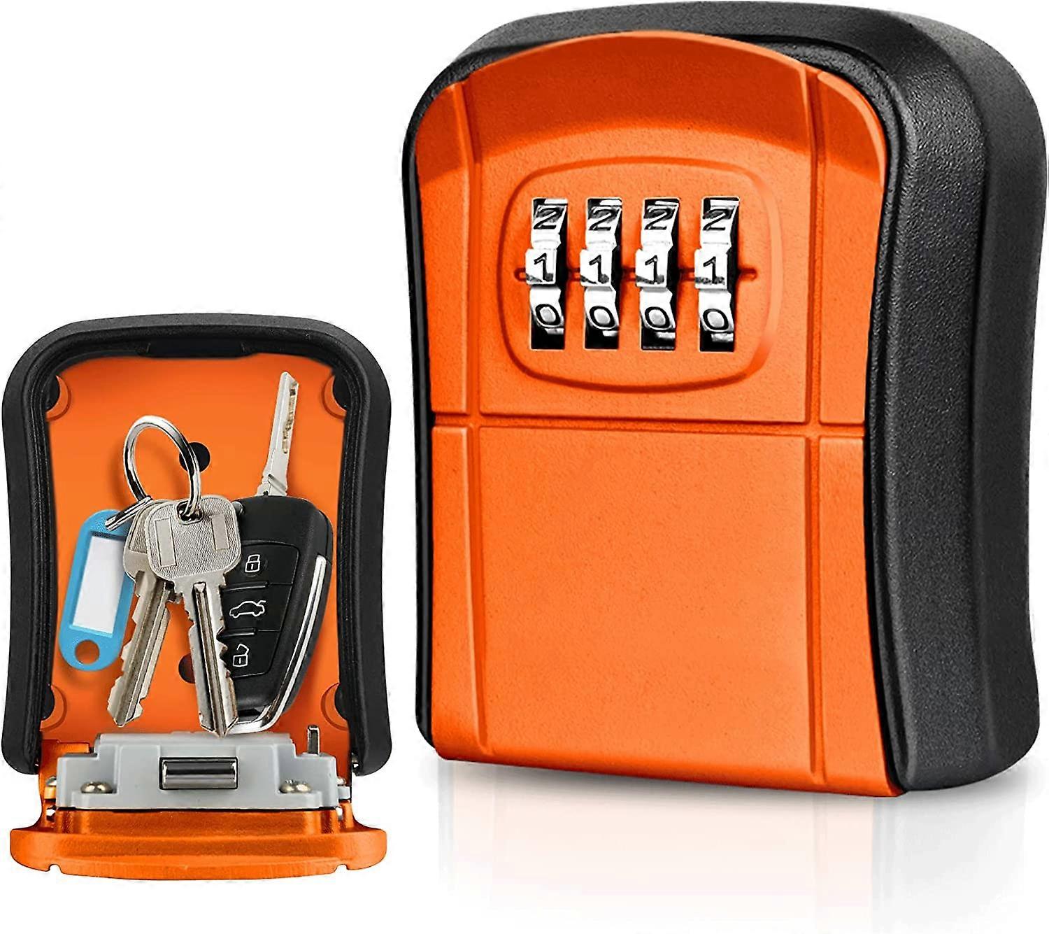 Key Box Wall Mounted Mini Key Safe Outdoor Key Box with Resettable 4-Digit Numeric Code Waterproof