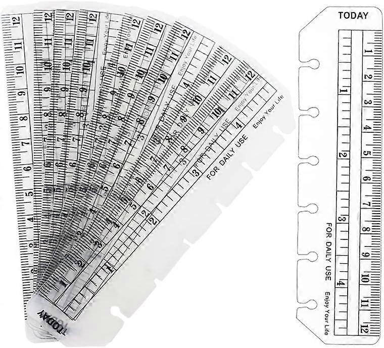 10 Pack Clear Ruler Bookmark Plastic Binder Divider A5 Straight Ruler Page Markers Today Planner Page Finders for A5 6 Ring Notebook Binder Refillable