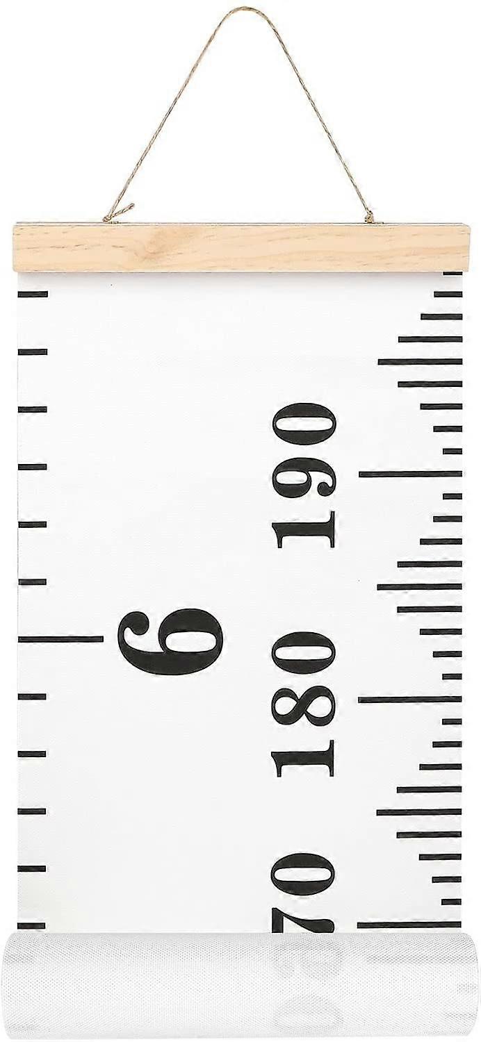 Black-whiteBaby Growth Chart Canvas Wall Hanging Measuring Rulers for Kids Boys Girls Room Decoration Nursery Removable Height and Growth Chart 7.9 x 