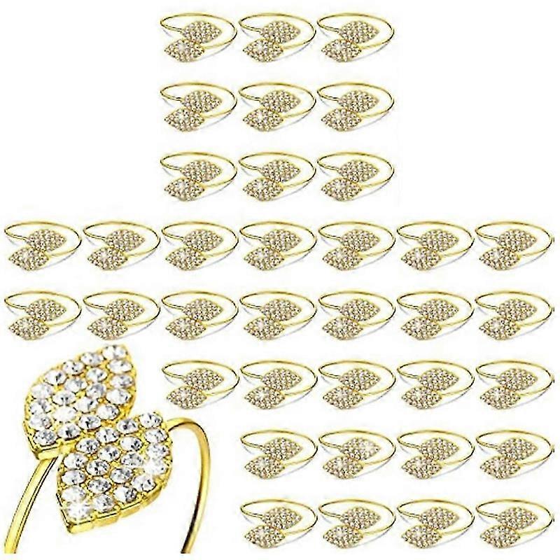 100pcs خواتم منديل، يترك أصحاب منديل حجر الراين منديل مشبك لحفل زفاف مهرجان العشاء