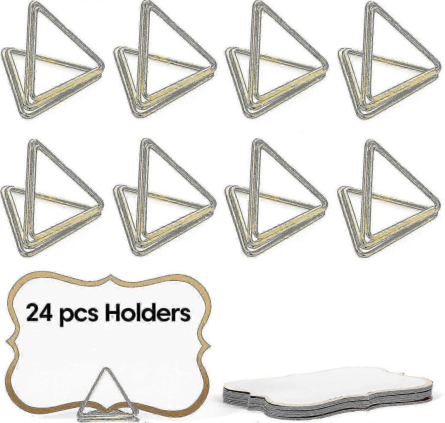 24pcs Place Card Holder Triangle Shape Table Name Card Holder Picture Holder Stand Clip For Wedding Party