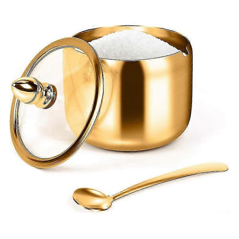 حاوية سكر مع غطاء وملعقة لملحقات محطة بار القهوة تخزين المطبخ للملح والحلوى وحبوب البن