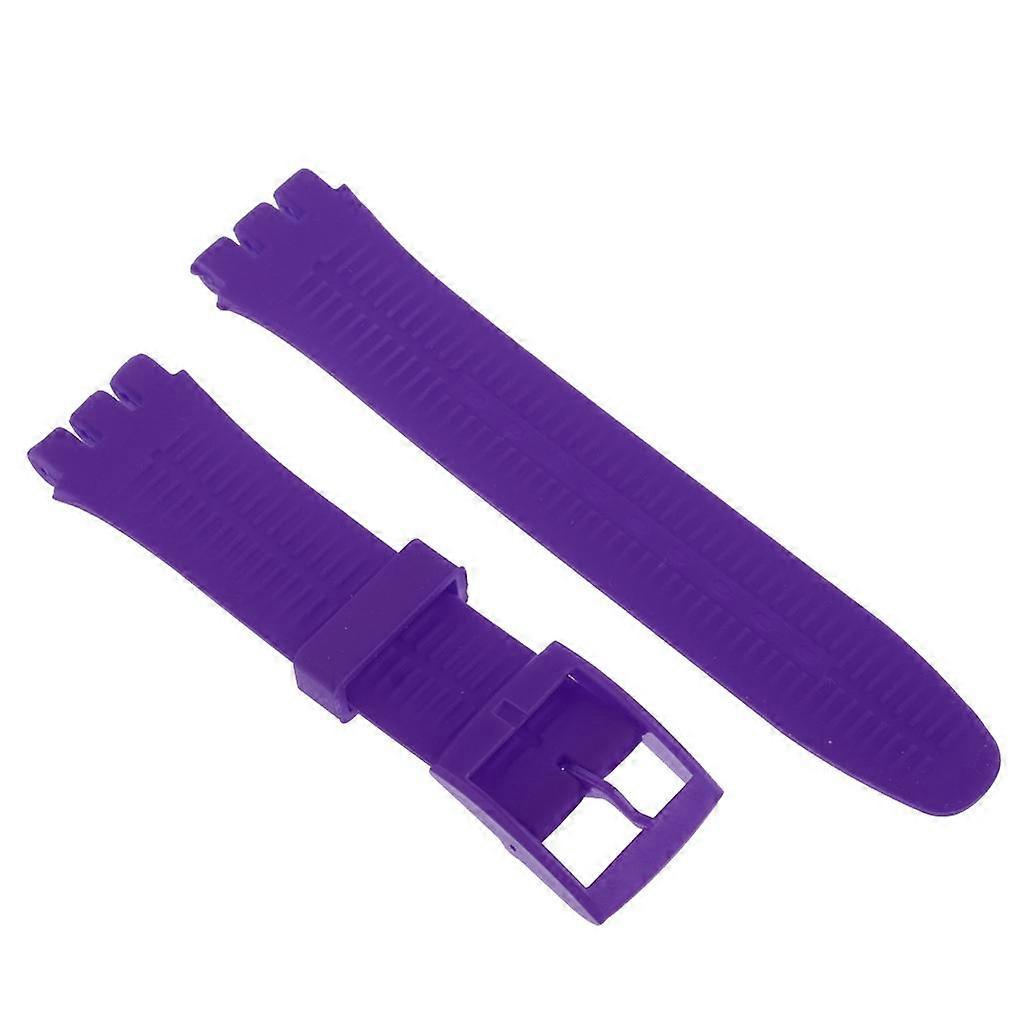 19mm Silicone Rubber Replacement Watch Bands Waterproof Violet