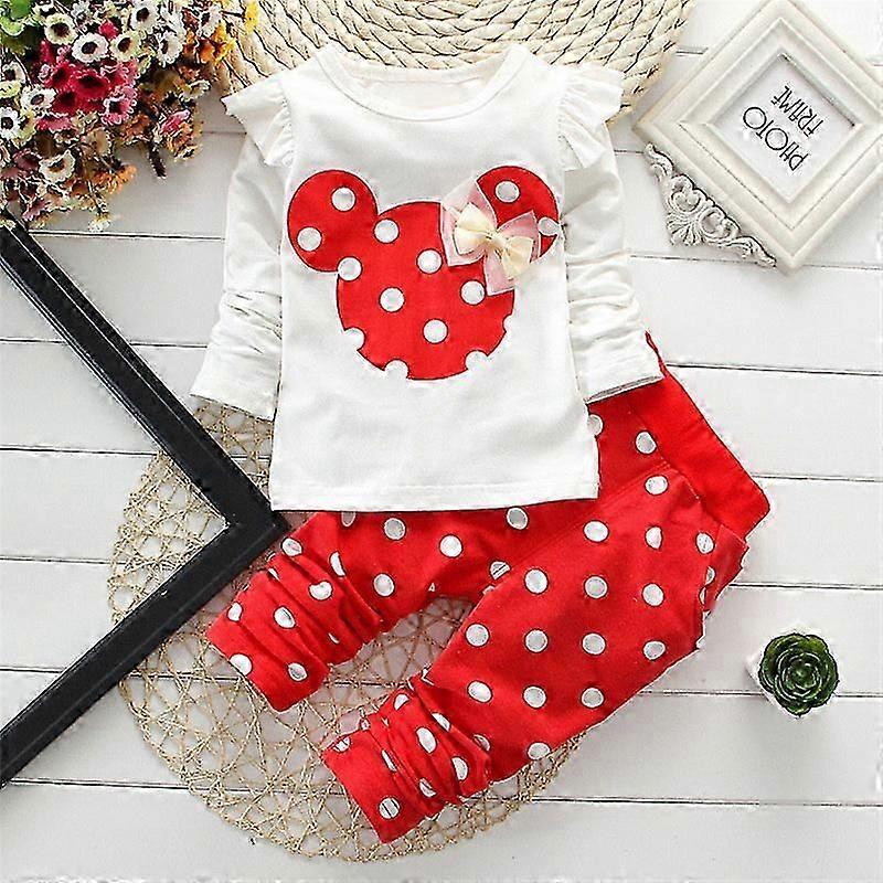 9 Month-3 Years Kid Girl Minnie Mouse Sweatshirts Tops + Pants yyds