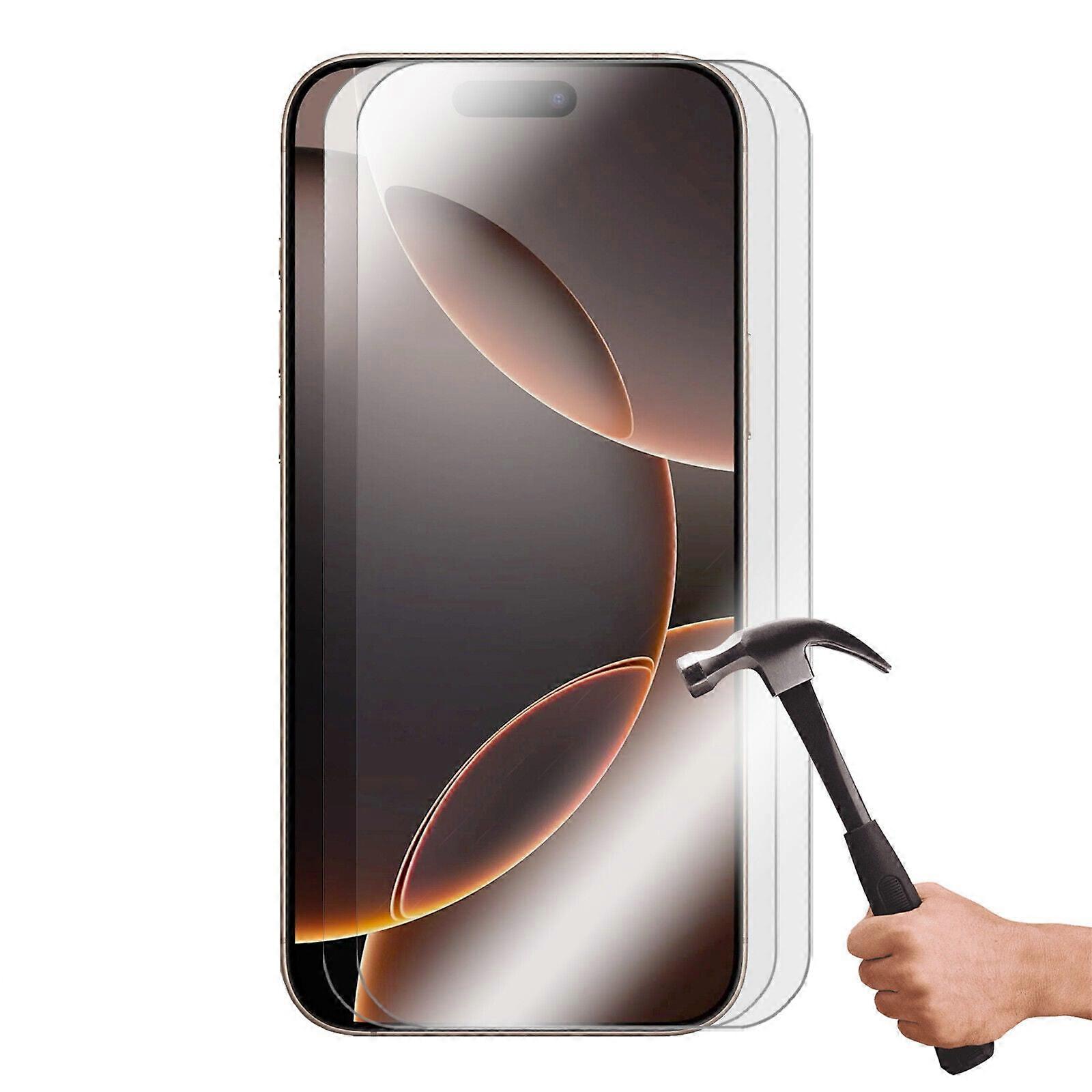 2 件钢化玻璃屏幕保护膜，适用于 Apple Iphone 16 Pro Max 散装