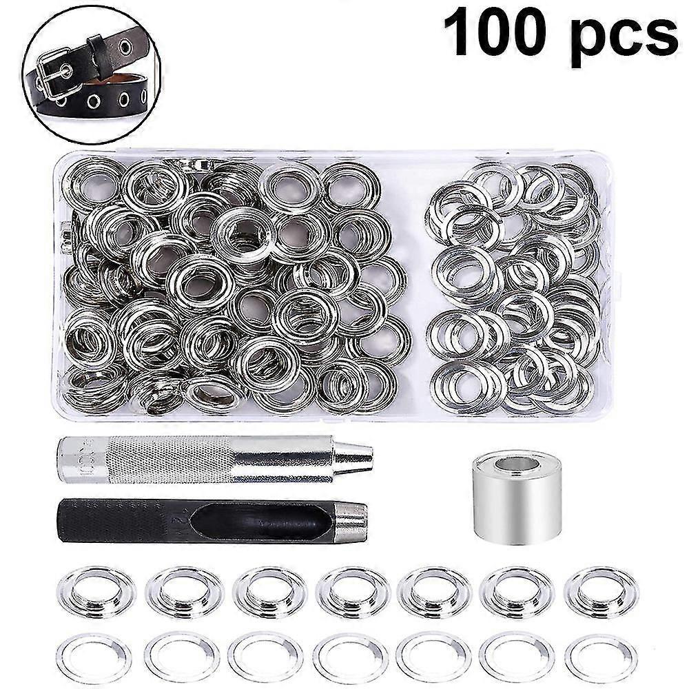 Grommet Tool Kit 12 Mm Grommet Eyelets Washer Eyelet Pliers Set And 100 Sets Of Grommet Eyelets With Storage Box For Tarpaulin Leather Fabric Curtain