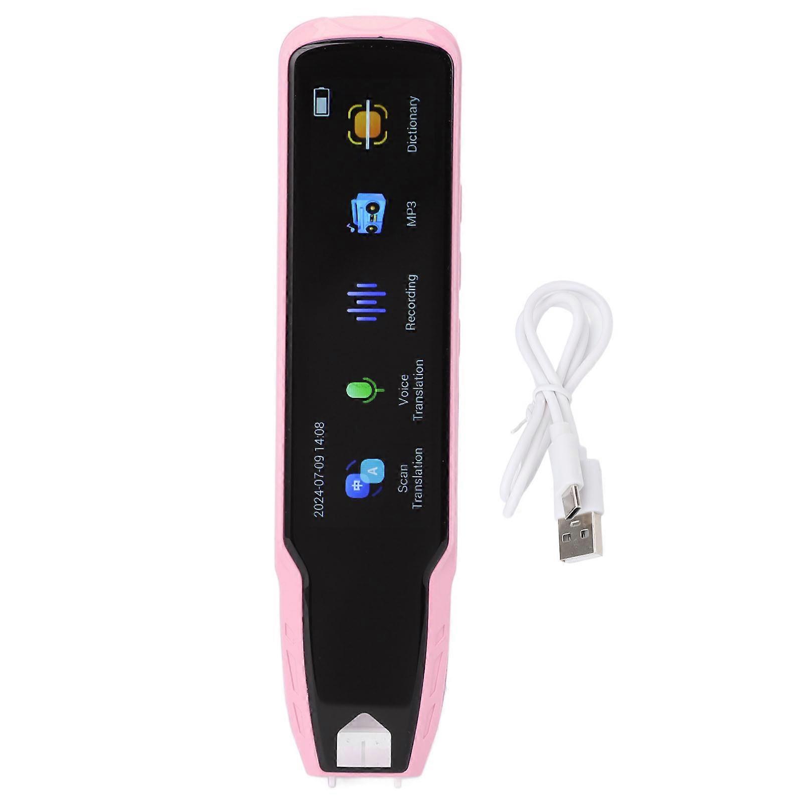 A13 Smart Language Translator Pen Offline Scanning 112 Languages Rechargeable Scan Reader Pen for Dyslexia Travel Business Pink