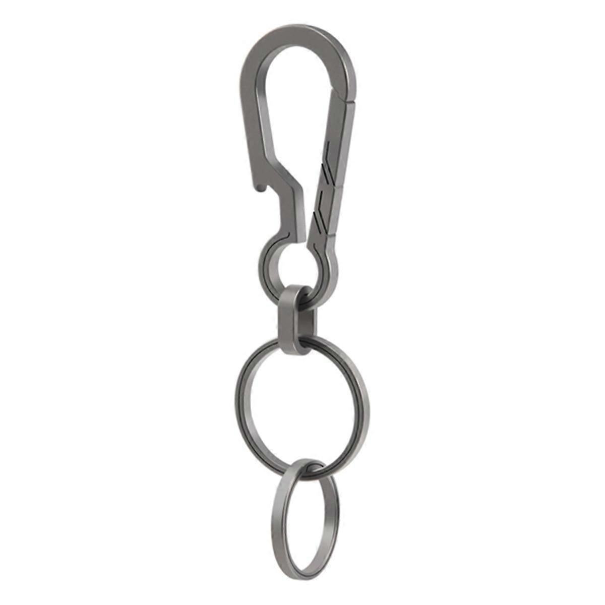 Titanium EDC Keychain Clip with Bottle Opener, Quick Release Carabiner Key Ring Holder for Men