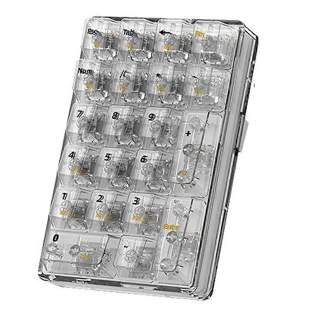 K21 Number Pad Bluetooth Mechanical Keyboard RGB 21Keys Transparent Photoshop Accounting Numpad Gaming Keyboard White