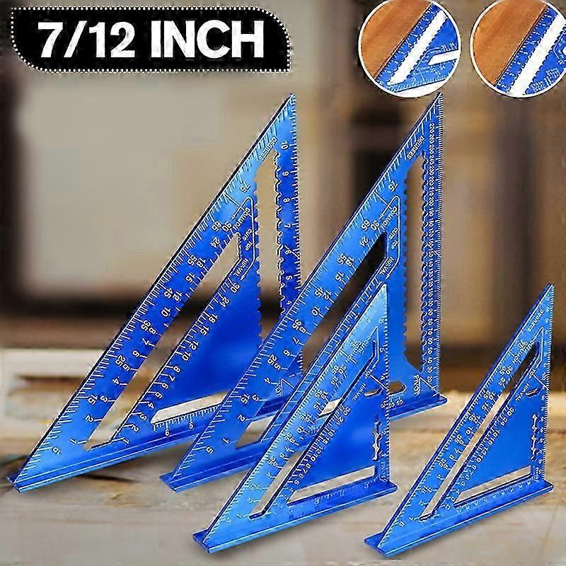 Angle Ruler 7/12 inch Metric Aluminum Alloy Triangular Measuring Ruler Woodwork Speed Square Triangle Angle Protractor