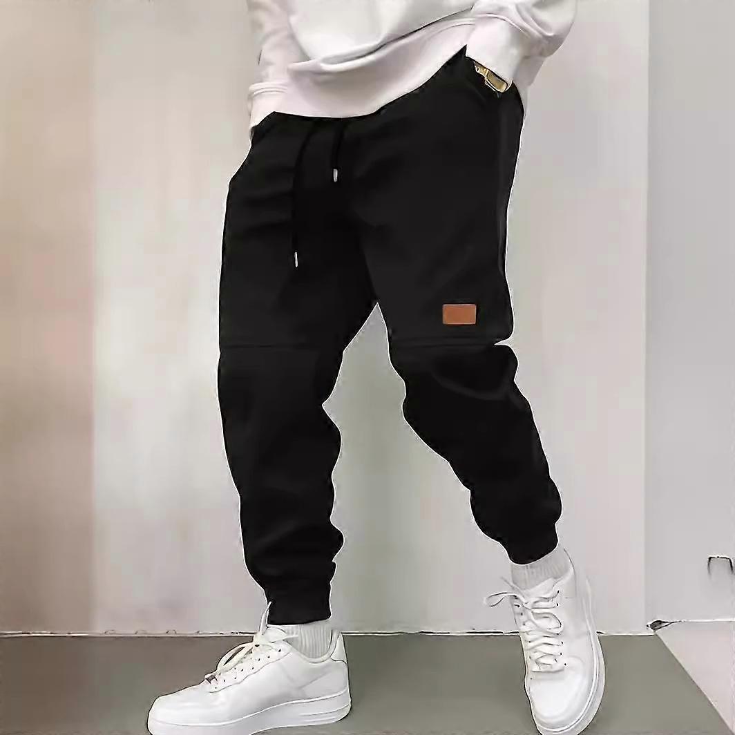 Solid Color Men's Casual Joggers With Pockets, Drawstring Pants For Sport And Casual Wear