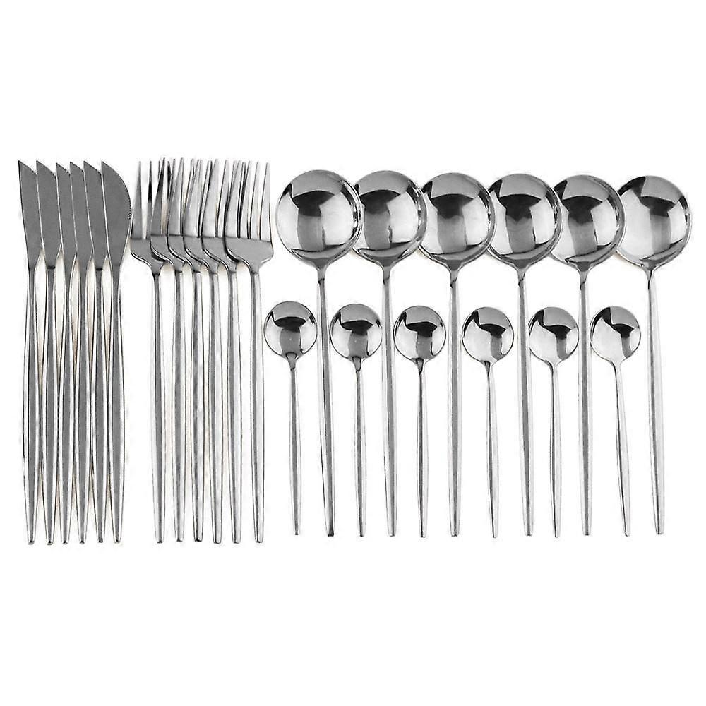 Gold Cutlery Set 24 Piece Tableware Sets Of Dishes Knifes Spoons Forks Set Stainless Steel Cutlery Dinnerware Set Spoon Settings