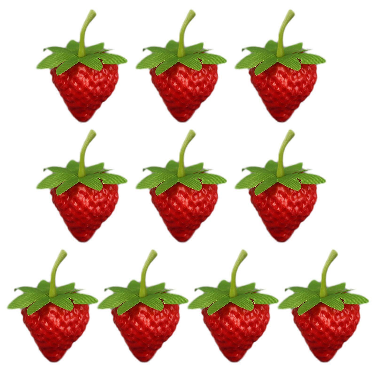 10pcs Realistic Fruit Artificial Strawberry Simulations Fruit Decorative Fake Food Model Display Photography Props Toy small