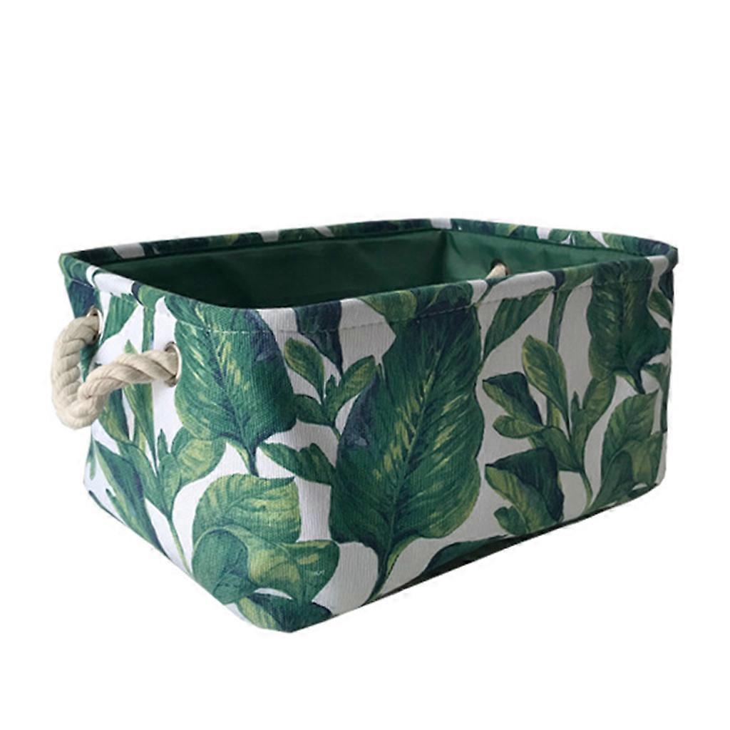 Plant Leaves Palm Leaves Dirty Laundry Basket Foldable Home Organizer Basket Clothing Kids Toy Storage Basket  M