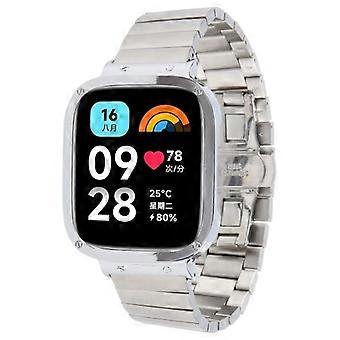 ZRUXE BD-HM 3-198 For Redmi Watch 3 Lite Frame Integrated One-bead Stainless Steel Watch Band