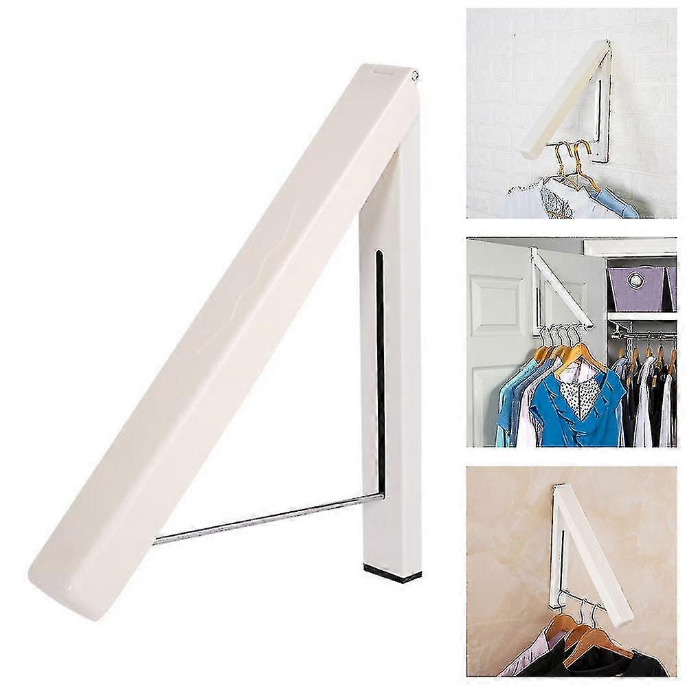 Folding Wall Mounted Retractable Laundry Rack Clothes Coat Hanger Drying Rack