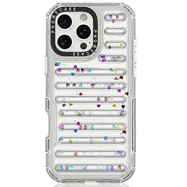 Compatible For iPhone 16 Pro Max Case Capsule Glitter PC + TPU Phone Protective Cover