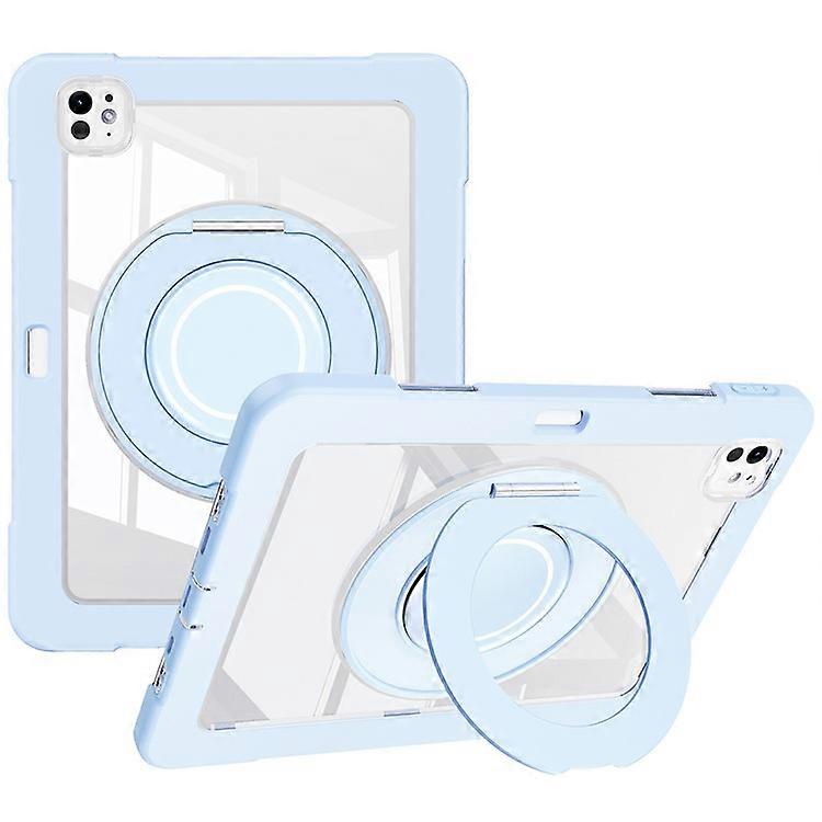 Compatible For iPad Pro 11 (2024) Case PC+Silicone Anti-Drop Tablet Cover with Swivel Kickstand