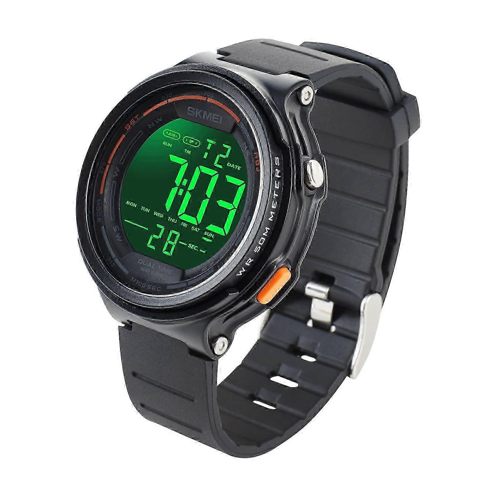 Watch, Digital Display, Dual - Time Function, 50M Water - Resistant, with Date and Alarm, Durable Strap