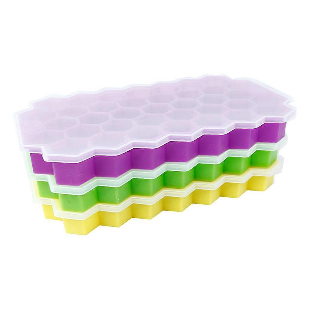 Honeycomb Shape Ice Maker 3Pcs Ice Tray Ice Storage Containers Boissons Bar coffee Reusable
