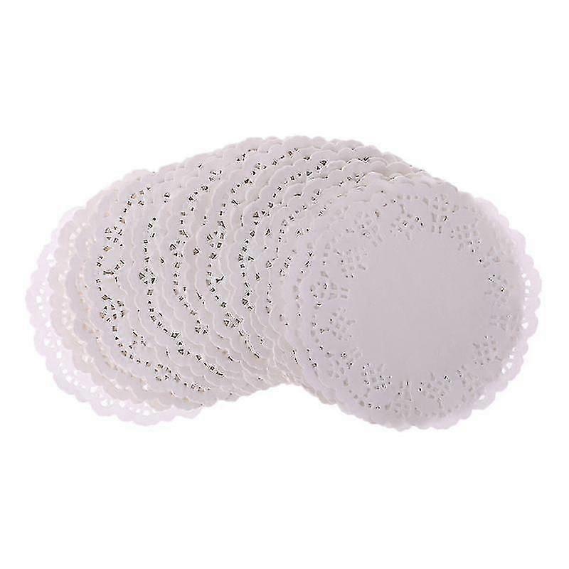 200 Pcs White Lace Round Paper Doilies Cake Packaging Pads Wedding Tableware