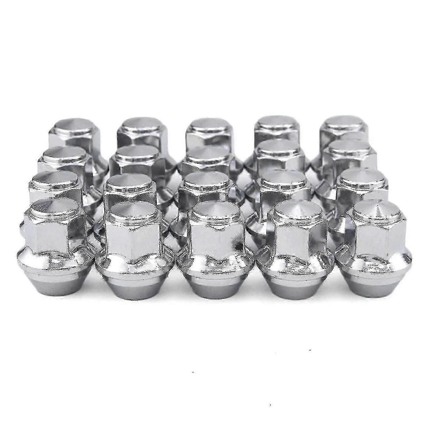 سبائك عجلة المكسرات. M12 X 1.5 ، تفتق ، 19mm استبدال عرافة لعجلات فورد سبائك (فضي)