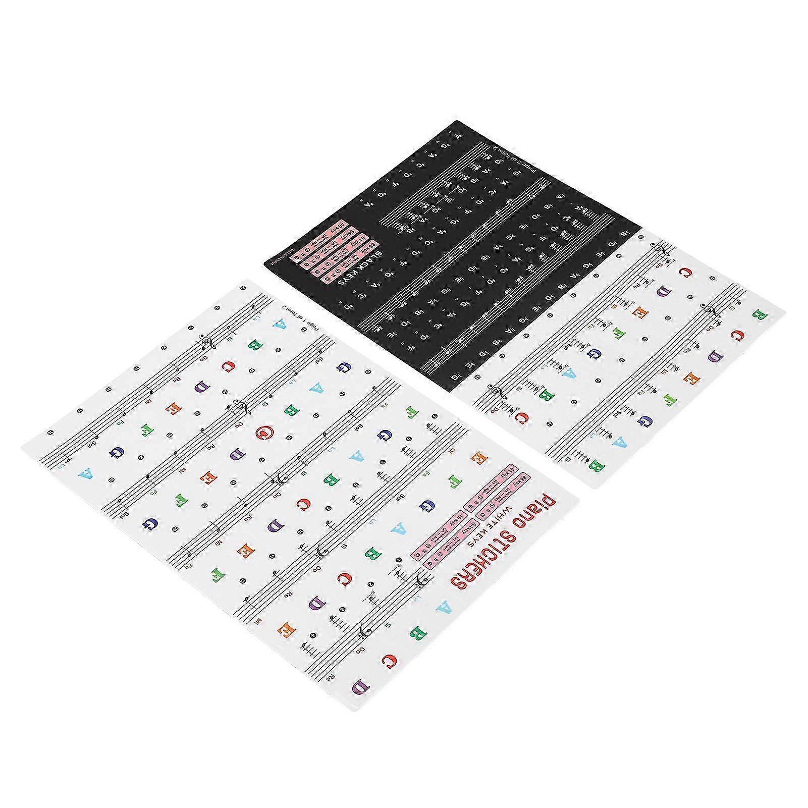 Removable Piano Keyboard Stickers for 88/61/54/49 Keys, Self-Adhesive Beginner Learning Labels for Kids & Adults