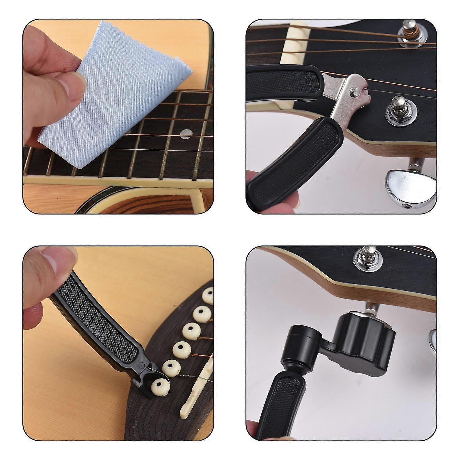 Guitar Neck Rest Neck Support Luthier Tool with String Winder Cleaning Cloth for Guitar Workstation