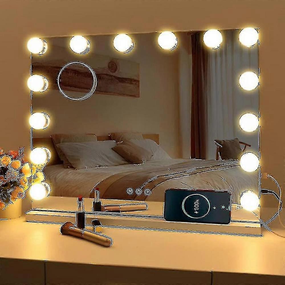 Hollywood Mirror With Usb Makeup Lights - Lighted Mirror With 10 Bulbs And 3 Lighting Modes (lights Only)_Special Gift