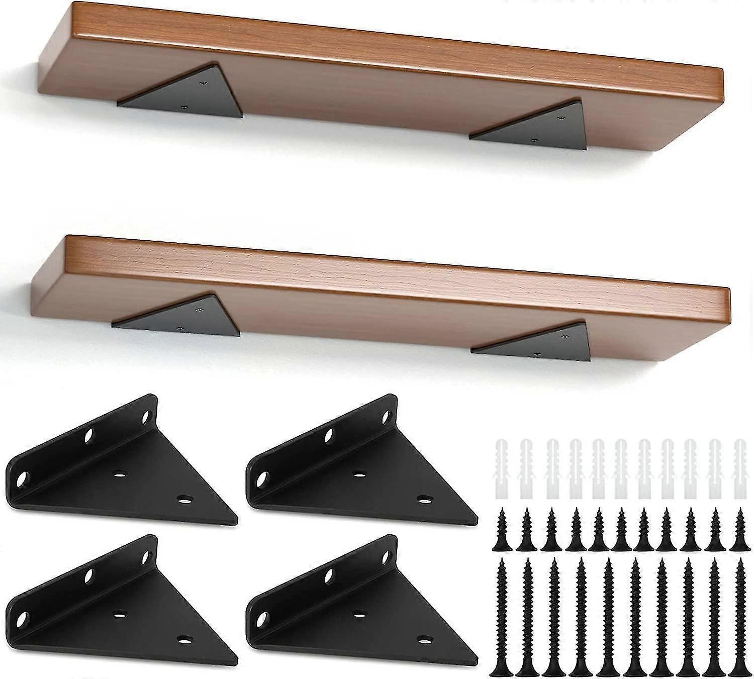 Set Of 4 Triangle Etagere Support, 8cm Floating Shelving Supports, Metal Wall Shelf For Diy Open Shelvesblack High Quality Dxldv