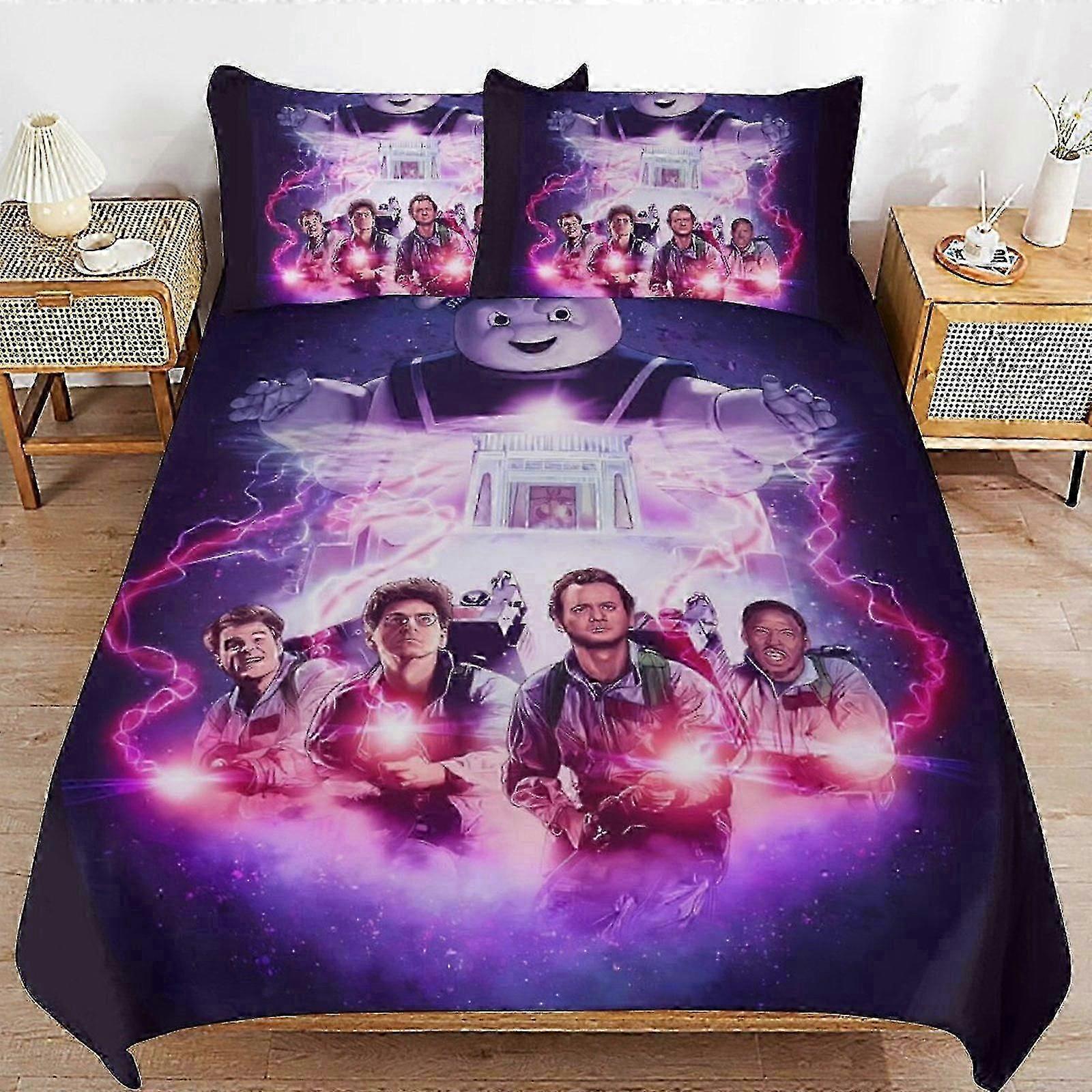 o2120 Lakan Ghostbusters Säng Påslakan Microfiber Sängkläder Se3D Tryckt Lättvikt 3 Delad Täcke Se, (1 Påslakan och 2 örngott) Säng S