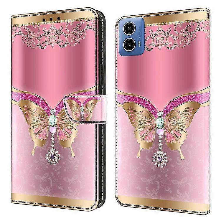 Compatible For Motorola Moto G24 Power Leather Stand Cover 3D Pattern Printing Wallet Phone Case