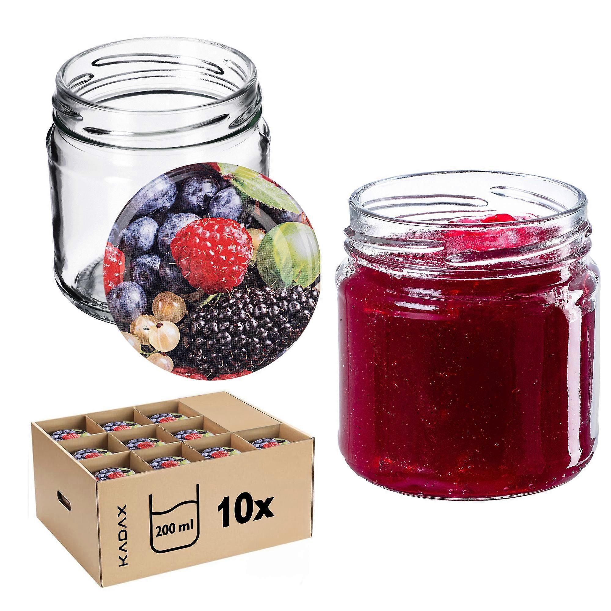 KADAX Klara burk 200ml förpackning 10st + lock Skogsbär 