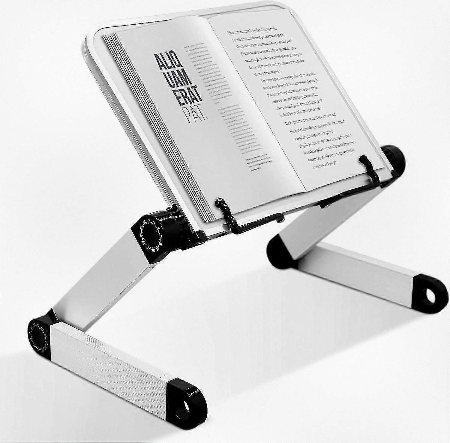 Adjustable Multi-Purpose Stand for Laptop, Books & Tablets with Secure Clips - Ergonomic Design