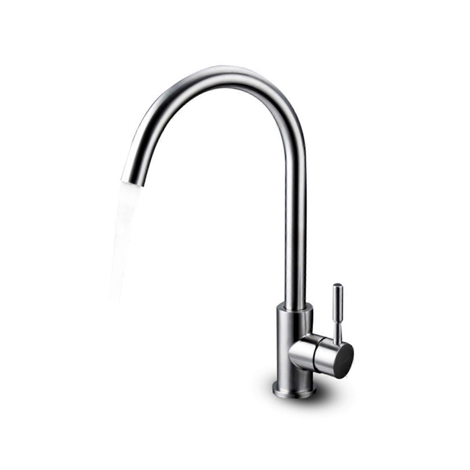Matte Black Desk Top 360 Degree Full Rotation Kitchen Faucet High Arch Single Handle Hot and Cold Mixer Sink Faucet (Color : Brushed Nickel)