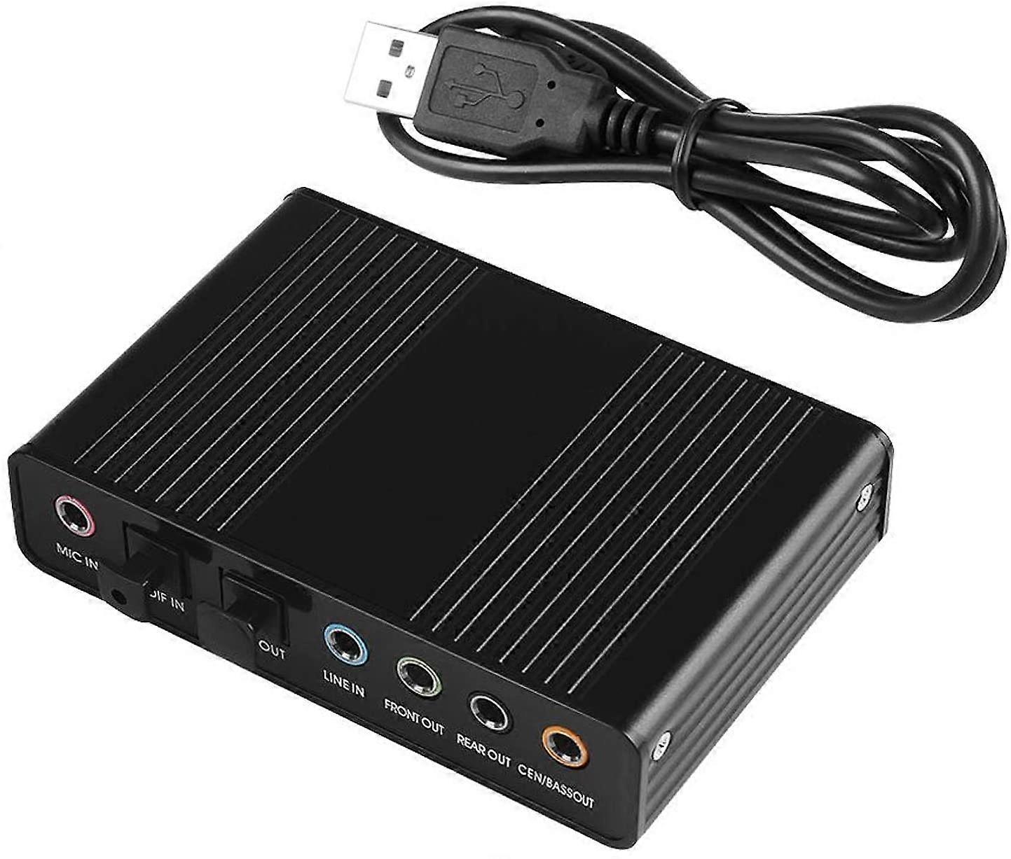 USB 2.0 External Sound Card 6 Channel 5.1 Surround Optical S/PDIF Audio Sound Card Adapter for PC Laptop Recording