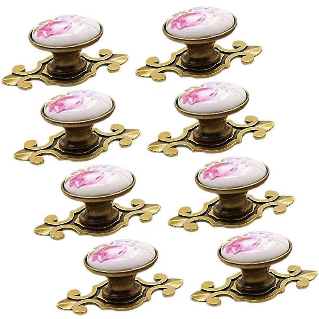 Europe Ceramic Drawer Knobs 2/8 Pcs Set, Bronze Kitchen Cabinet Pull Handles, Wardrobe Cupboard Hardware