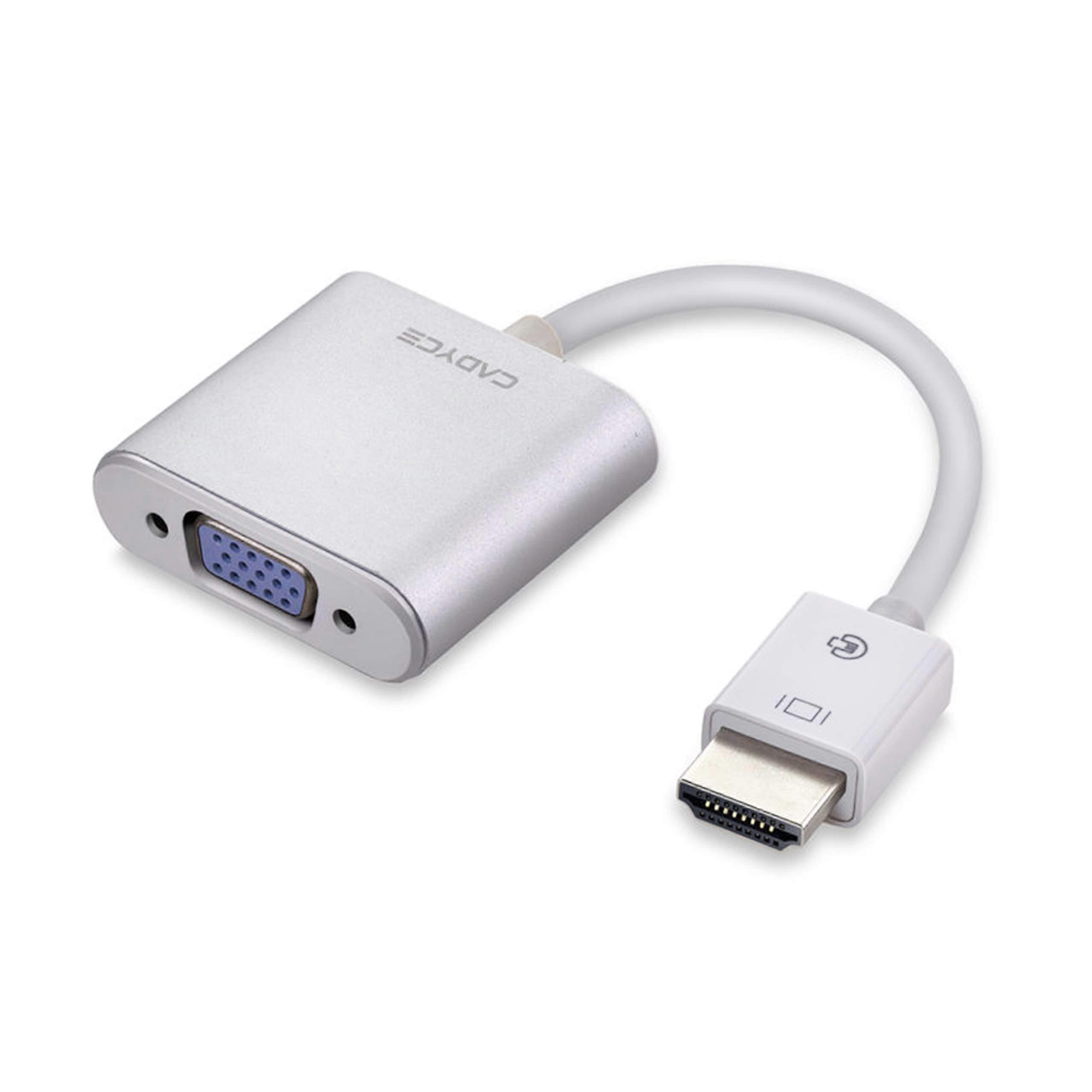 HDMI to VGA Adapter with Audio CA-HDVGA, Silver, Compatible with PC, Laptop, Projector, 1080P Resolution