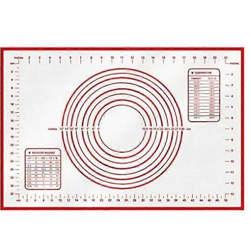 Baking Mat - Red - 60x40 cm - Non-Stick Silicone - Reusable - Easy to Clean
