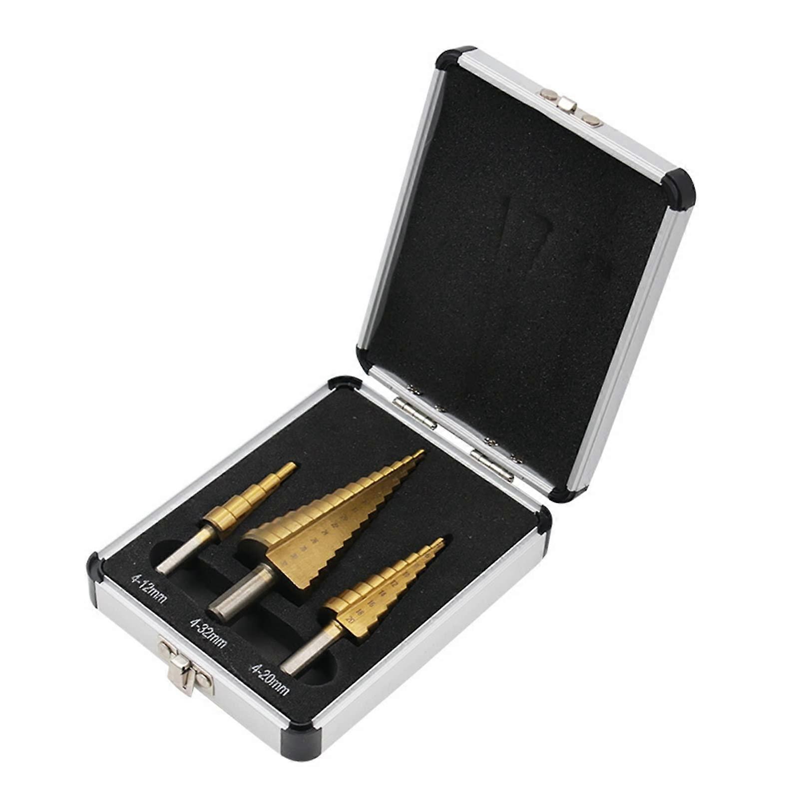 YEJIANGHUA 1 Set Step Drill Bit Hole Cutter Titanium Coated 3–12 4–12 mm HSS 4241 3pcs Box