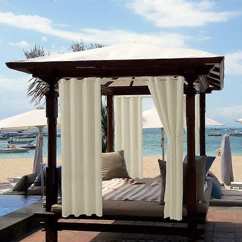 Outdoor Curtains Garden Patio Gazebo Blackout Curtains Windproof UV Protection and Anti-Mildew, Insulated Curtains with Buttonholes, Width 132cm x Hei