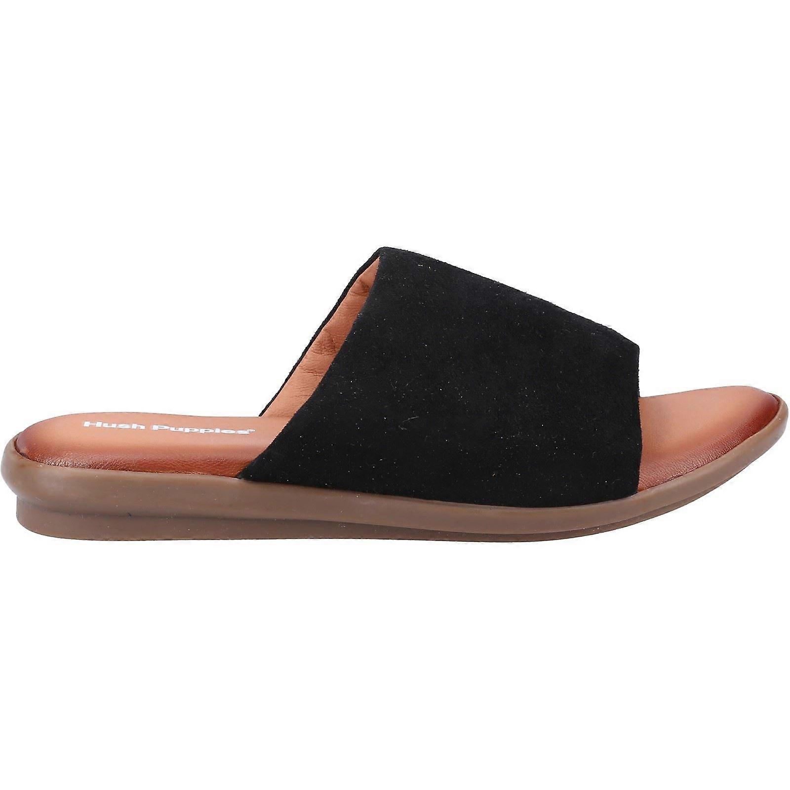 Hush Puppies Krystal Black Suede Female Sandal Ladies Summer-8