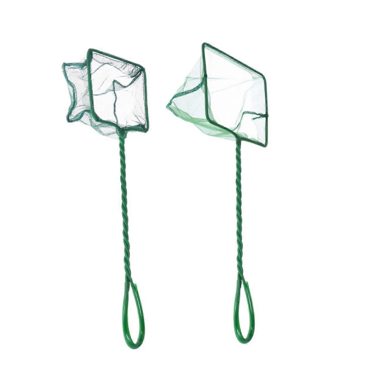 2pcs Fish Net for Aquarium Quicknet Tool Landing Net Green Easy to Carry and Store and Sturdy for Fish Tank Fishing