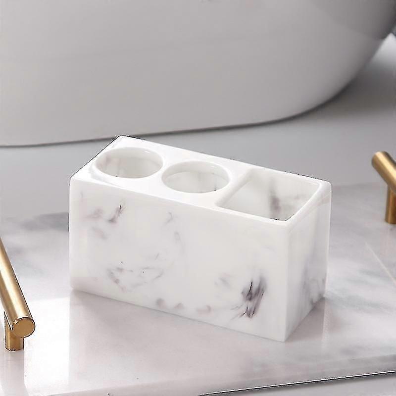 White Creative Marble Pattern Resin Multifunctional Electric Toothbrush Holder