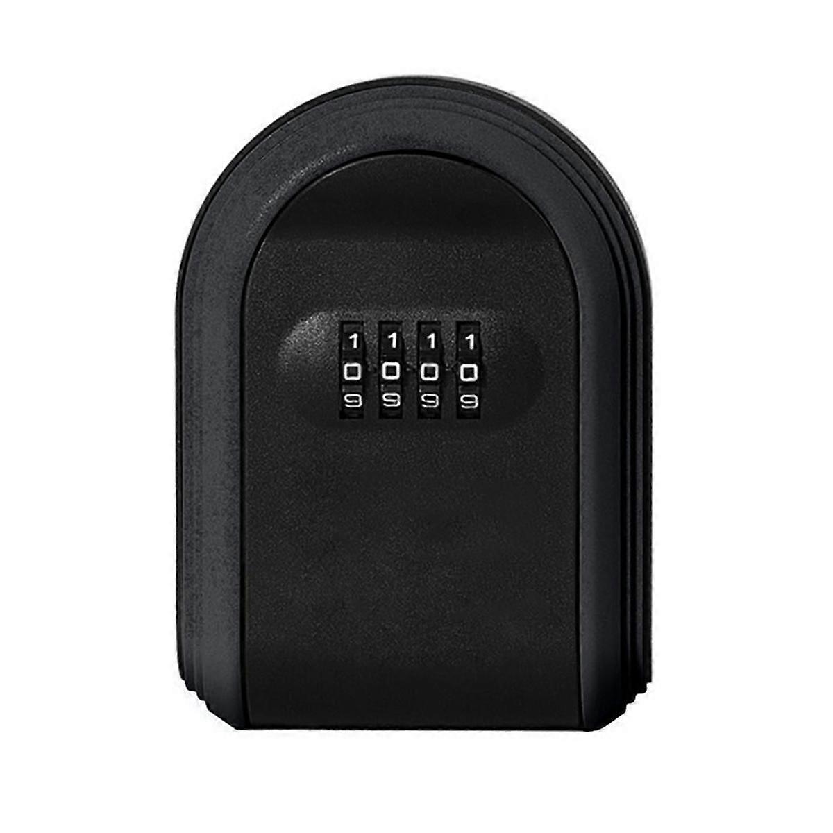 Key Safe Box Weatherproof 4 Digit Combination Outdoor Key Security Storage Case Key Lock Box Wall Mounted,Black