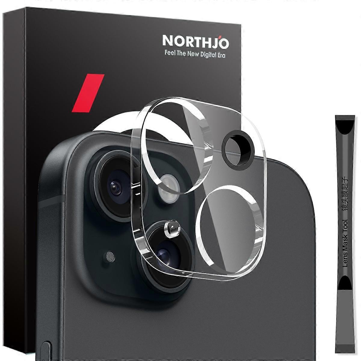 NORTHJO For iPhone 15/15 Plus Camera Lens Protector Tempered Glass HD Clear 3D Full Coverage