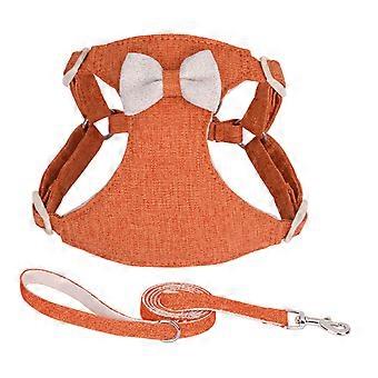 Small dog chest strap and belt set with adjustable bow tie and small dog chest strap suitable for small dogs