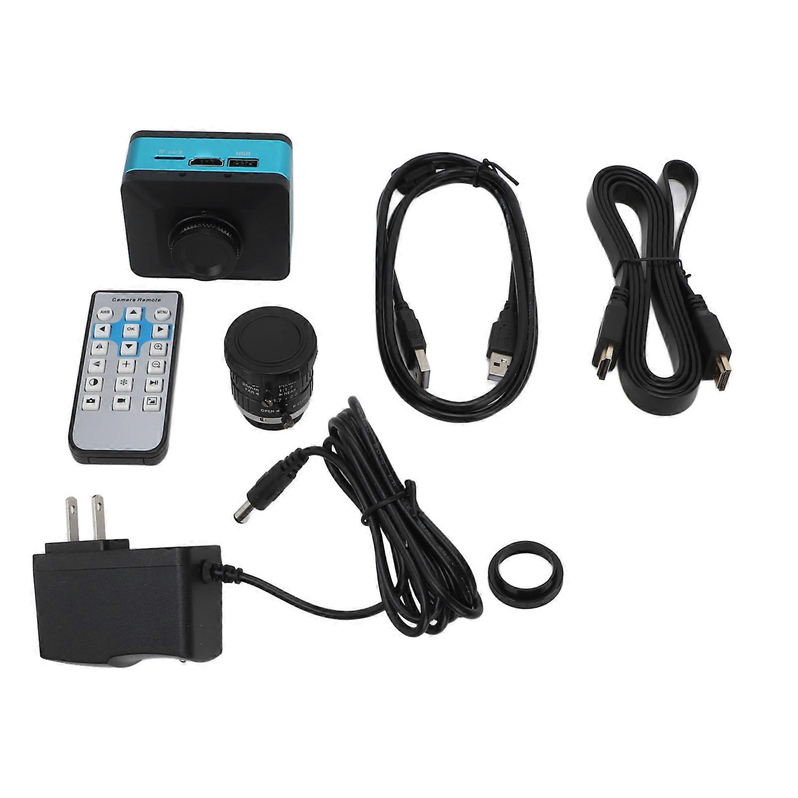 4K Digital Industrial Microscope Camera - C Mount, 7x Zoom, HDMI/USB, 256G Support