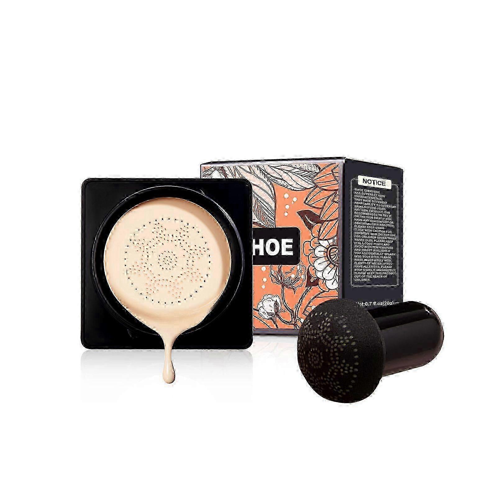Magic Mat Powder Puff, Invisible Pore Ivory White Natural Color With Mushroom Air Cushion On Makeup Base